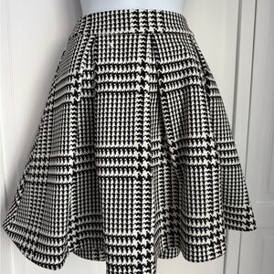 Express Black and White Checkered A-Line Skirt